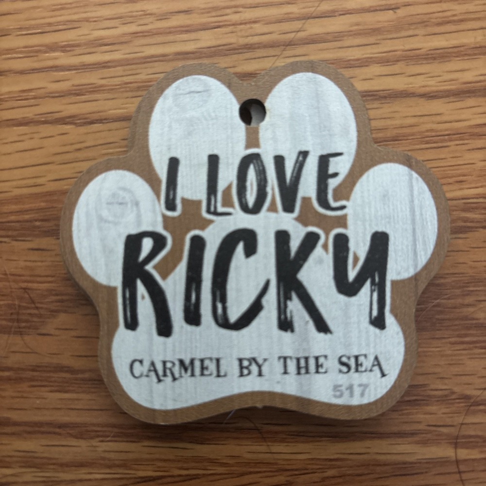 I Love Ricky Carmel By The Sea Paw Magnet Ornament USA Pet